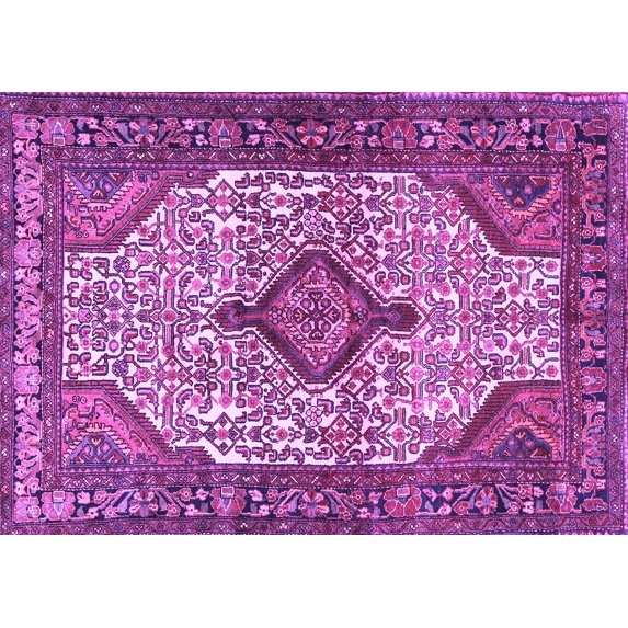 Ahgly Company Indoor Rectangle Medallion Purple Traditional Area Rugs, 2' x 3'