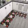 thumbnail image 2 of Pioneer Flower Floral Print Pattern Kitchen Rugs Sets Of 2, Anti Fatigue Non Slip Washable Floor Mats for Kitchen Sink Laundry, 17X30 Inch + 17X47 Inch, 2 of 6