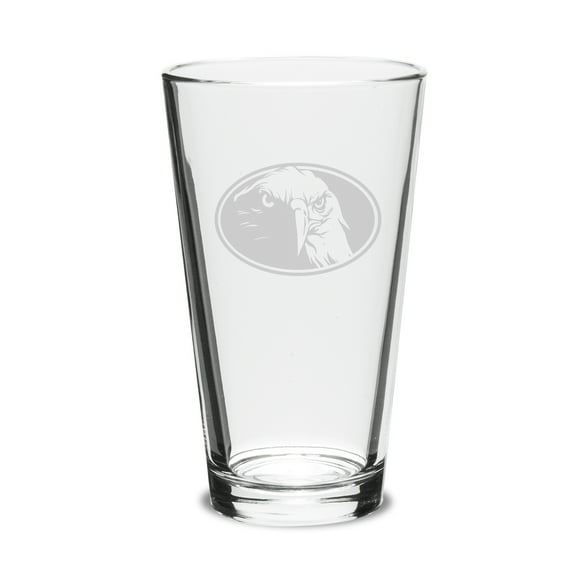 Eagle Oval Deep Etched 16oz Pub Glass