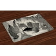 thumbnail image 1 of Ambesonne Cave Place Mats Set of 4, Cavern with Stalagmites, Standard Size, Pearl Grey, 1 of 4