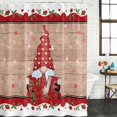 thumbnail image 2 of Valentine's Day Bathroom Shower Curtains with 12 Hooks Polyester Waterproof Shower Curtain for Stalls and Bathtubs Romantic Roses Love Heart Gnomes Wooden Decorative Bathroom Curtain 36x72 Inches, 2 of 9