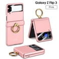 thumbnail image 1 of SaniMore Case for Samsung Galaxy Z Flip 3 6.7" 2021, Hinge Protection All-inclusive 360 Degree Rotating Metal Ring/Kickstand Wireless Charigng Lens Film Folding Case for Galaxy Z Flip 3, Pink, 1 of 8