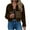 Brown, variant on qucoqpe Womens Fleece Cropped Jackets Long Sleeve Zipper Lapel Coats Fall Winter Casual Trendy Outerwear with Pockets