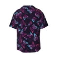 thumbnail image 4 of Goofa Purple Butterfly Printed Men's Casual Short-sleeved Shirt,Lightweight Breathable Button-down,Summer Casual men's top,Versatile Fashion shirt-Medium, 4 of 7