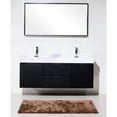 thumbnail image 2 of Kubebath Bliss 60" Black Double Sink Wall Mount Floating Modern Bathroom Vanity, 2 of 8