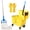 35-Qt bucket with blue mop, variant on 35QT Side-Press Mop Bucket and Wringer Combo Wheels, Yellow,Including One Heavy Duty Industrial Mop and One Set Large Rubber Cleaning Gloves