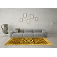 thumbnail image 3 of Ahgly Company Machine Washable Indoor Square Abstract Yellow Modern Area Rugs, 6' Square, 3 of 4