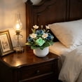 thumbnail image 6 of Fufafayo Artificial Rose Plants, Small Potted Fake Flowers, Indoor Greenery Tabletop Decor, Lifelike Faux Blossom Arrangement for Living Room, Office or Bedroom Home Accent, 6 of 6