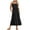 Black, variant on Womens Dresses Square-Neck Sling Sleeveless Solid Pockets Patchwork Pullover Dress,Sizes S-2XL