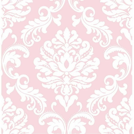 NuWallpaper Pink Ariel Peel & Stick Wallpaper