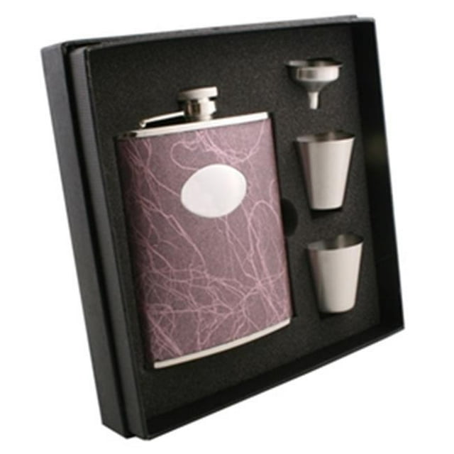 Visol VSET38-1212 Éclairage en Acier Inoxydable 6 oz Deluxe Flacon Cadeau Ensemble