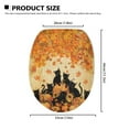 thumbnail image 6 of ZUXONGSY Thanksgiving Maple Leaf Toilet Lid Seat Cover Oblong Toilet Seat Cover Black Cat with Elastic Band Soft Stretchable Toilet Lid Covers Toilet Protective Cover Thanksgiving Decor, 6 of 6