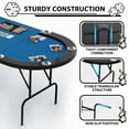 thumbnail image 1 of Kojooin Table de Poker pour 10 Joueurs, Table de Jeu Ovale avec Porte-Gobelets, Surface Résistante à l'Eau et Pieds Pliables, 1 of 9