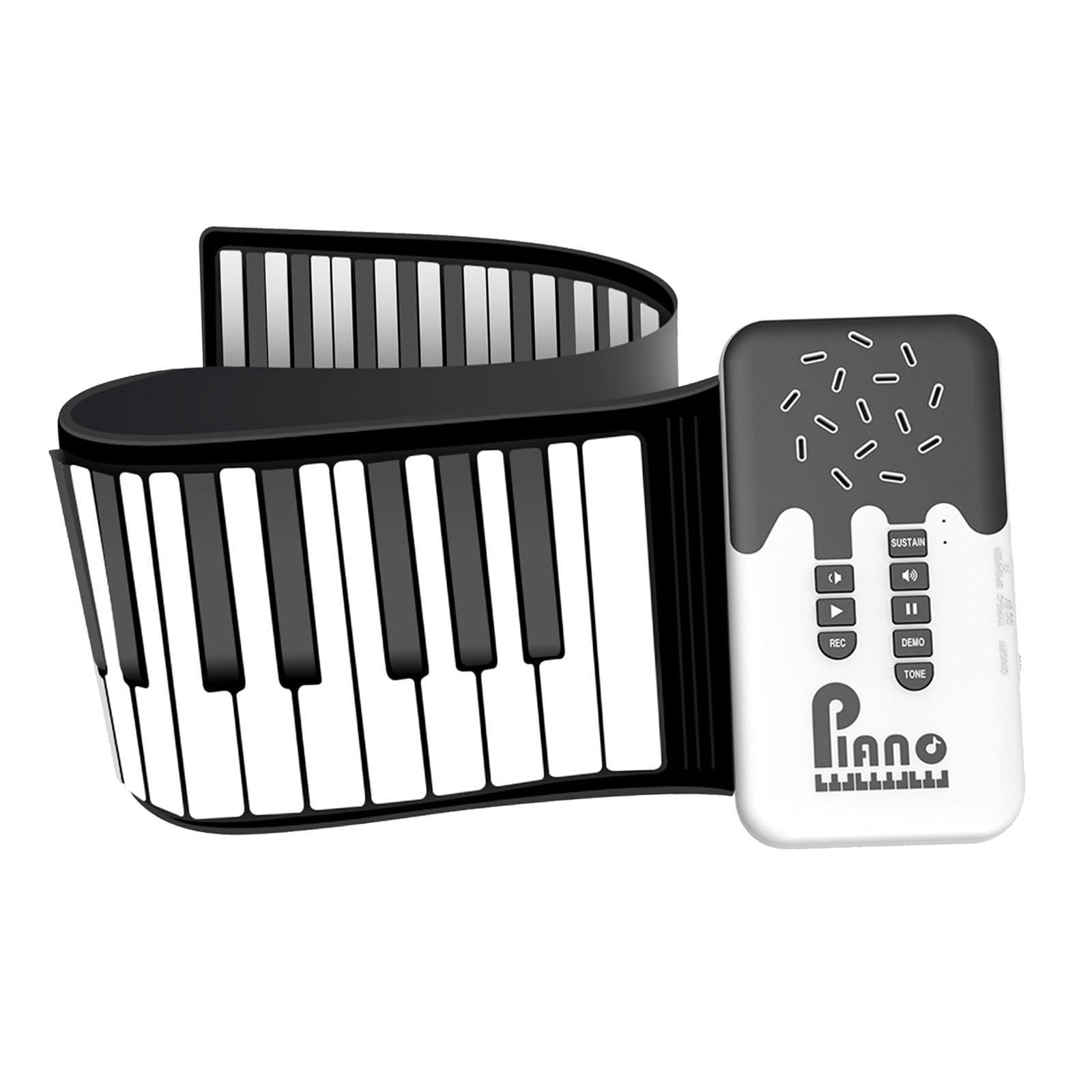 LeeQinersw 49 Key Foldable Portable Gift Recharging Roll up Piano Keyboard Electronic Music White