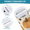 thumbnail image 3 of Yayeee 40oz Stainless Steel Tumbler with Straw and Handle Double-Wall Insulated Travel Water Bottle, Beige Fall Books, 3 of 8