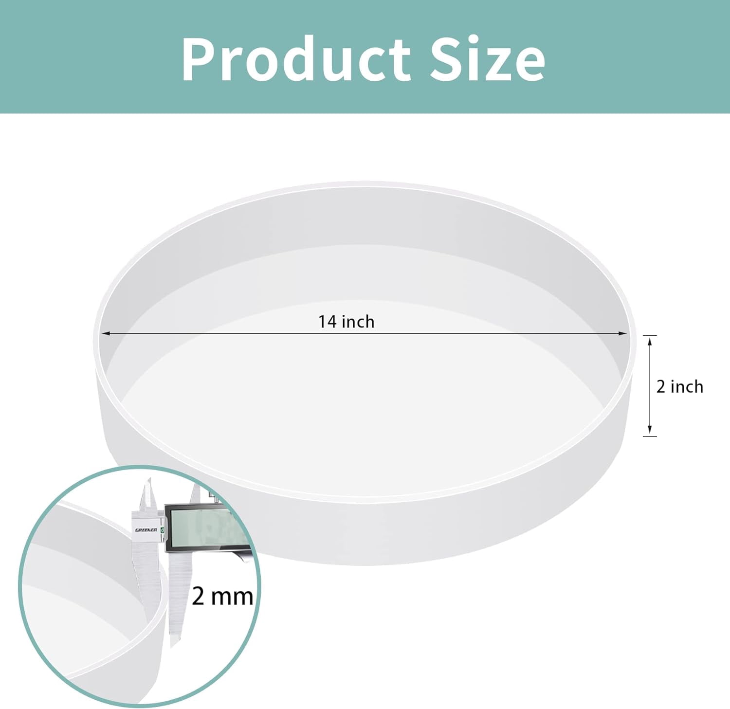 Extra Large Resin Table Mold 14 Inch Round Silicone Epoxy Resin Molds for River Table, DIY Crafts,Cutting Board, Desktop Decoration