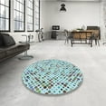 thumbnail image 4 of Ahgly Company Machine Washable Indoor Round Transitional Rat Gray Area Rugs, 5' Round, 4 of 7