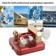 thumbnail image 2 of Heavy Duty CW Key Automatic Morse - PUTIKEEG Morse Code Keyer Shortwave Radio Morse Telegraph Key Lambic Double Paddle Morse Code Key Aluminum Alloy CW Morse Code Key Square-Shaped Base - Red Gold, 2 of 5