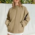 thumbnail image 2 of Duoif Rain Jacket Women Ladies' Versatile Sports Large Size Lightweight Jackets for Women Khaki L, 2 of 9