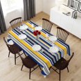 thumbnail image 6 of Navy Blue Yellow Striped Table Cloth Waterproof Tablecloths, Farmhouse Vintage Stripe Tablecloth Dining Table Cover for Kitchen Party Tabletop Outdoor, Rectangle Tablecloth 54x108 Inch, 6 of 9