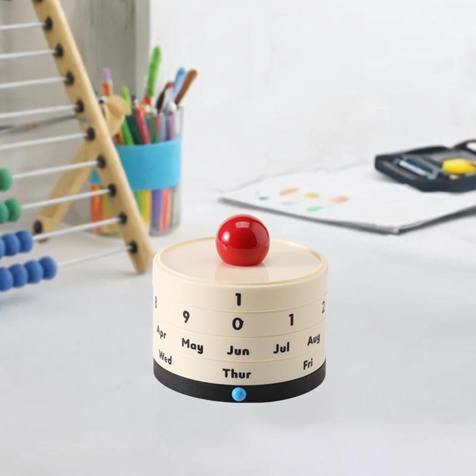 Zxpjkyu Desk Calendar Perpetual Calendar Desktop Accessory Small Cute Decoration Modern beige