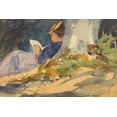 thumbnail image 2 of Sargent, John Singer 32x23 White Modern Wood Framed Museum Art Print Titled - Resting, 2 of 4