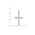 thumbnail image 3 of Sterling Silver Aquamarine Cross Pendant Necklace with Chain (1.00 Carat Ctw) for Women, 3 of 5