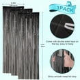 thumbnail image 3 of 3.2 ft x 6.6 ft Metallic Tinsel Foil Fringe Curtains Party Photo Backdrop Party Streamers for Birthday,Graduation,New Year Eve Decorations Wedding Decor (Black,3 Pack), 3 of 9