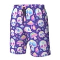 thumbnail image 2 of Yiaed Skull mushroom colorful Print Men's Swim Trunks with Lining Quick Dry Sports Shorts Beach Shorts Boardshorts-X-Large, 2 of 5