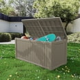 thumbnail image 3 of 180 Gallon , Resin Outdoor Storage Box for Outdoor Pillows, Garden Tools and Pool Supplies, Waterproof, Lockable, Brown, 3 of 8