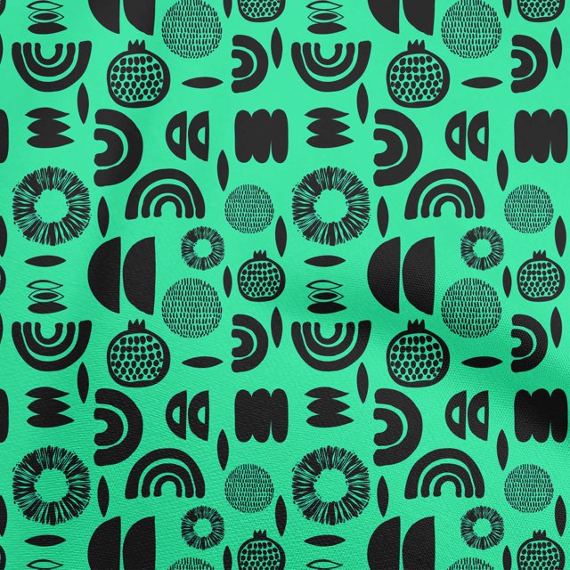 oneOone Tissu Georgette Viscose Vert Mer Abstrait pour Robe Tissu Imprimé au Mètre 42 Pouces de Large