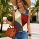 thumbnail image 2 of TaTaai Women's Fashion Printed Irregular Neck Hollow Out Sleeveless Tank Tops Pa Style Button Solid Color Casual Vests for All Seasons Gift, 2 of 8