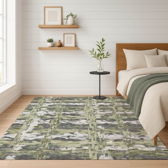 Addison Rugs Chantille Indoor/Outdoor Contemporary Abstract Aloe Machine Washable Rectangle Rug, 10' x 14'