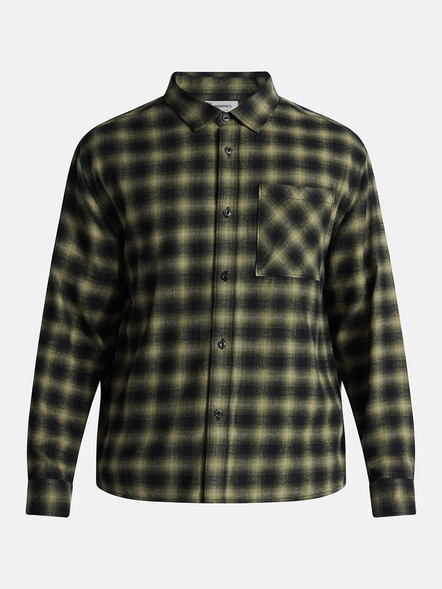 No Boundaries Cotton Long Sleeve Flannel Shirt, Men's & Big Men's XS-5XL