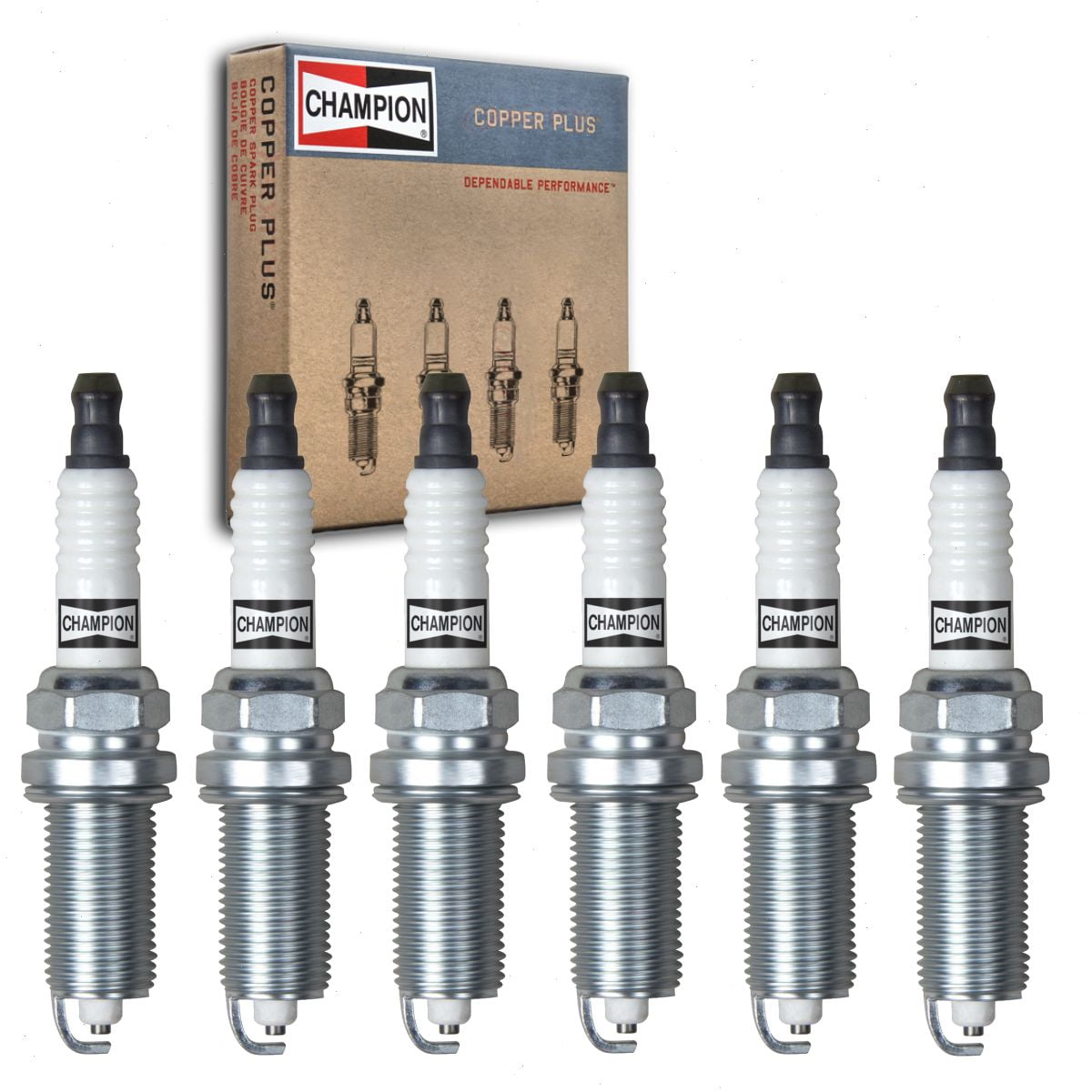 ロコ 6 pc Champion Copper Plus Spark Plugs compatible with Nissan