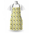 thumbnail image 3 of Floral Apron, Bicolour Spring Pattern with Abstract Flowers, Unisex Kitchen Bib with Adjustable Neck for Cooking Gardening, Adult Size, Yellow Indigo, by Ambesonne, 3 of 4