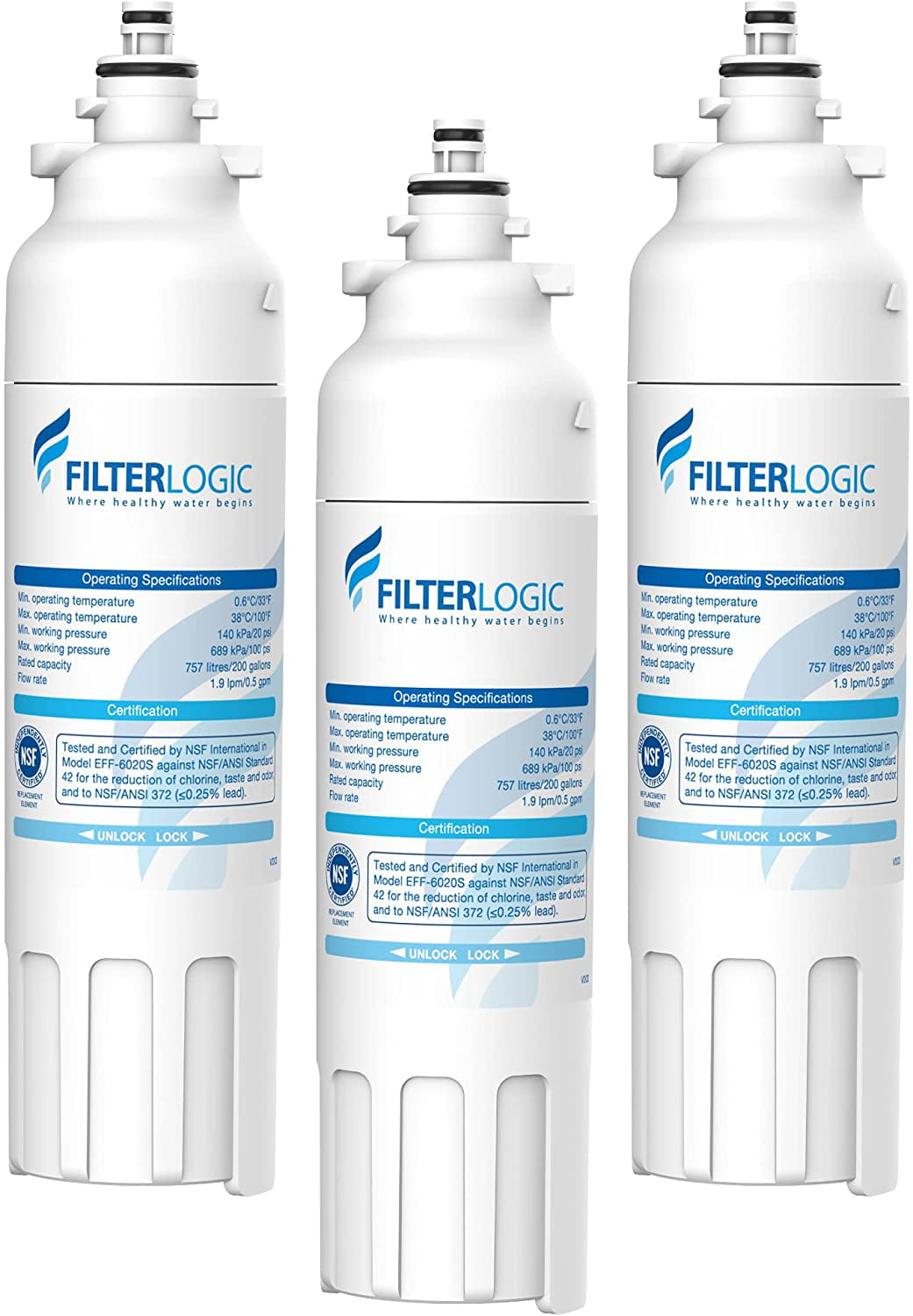 LSC22991ST LMXS30746S LSXS22423S 4 Pack Water Filter for LG LMXS30776S 