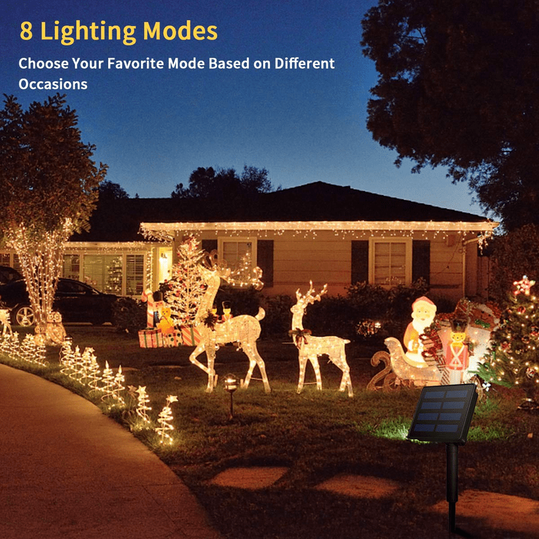 Morpilot Solar String Lights, 33ft 200LED Outdoor String Lights, Waterproof Decorative String Lights for Patio, Garden, Gate, Yard, Party, Wedding,...