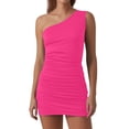 thumbnail image 1 of Vestido falda hip de color liso para mujer - Corte ajustado sin mangas, sexy para ocasiones informales de verano - Tallas S-XL, 1 of 5