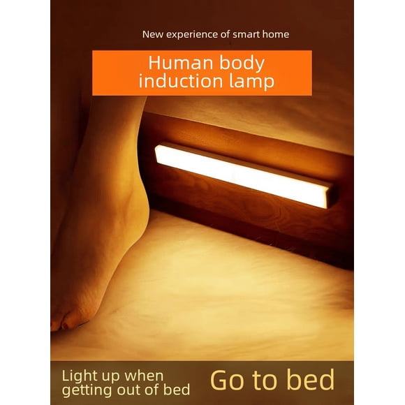 Tira de luz LED inteligente con sensor de cuerpo humano, magnética, autoadhesiva, inalámbrica, para armario, armario, carga