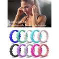 thumbnail image 5 of Spencer 10 Pack Women's Thin and Stackable Silicone Rings Wedding Bands Sport Outdoor Single Rings for Girls Gift 3mm Width "#5", 5 of 8