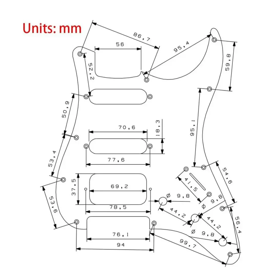 SSH 11-Hole Aluminum Guitar Pickguard and Backplate Set for Fender Stratocaster Modern Standard Style Guitars