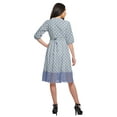 thumbnail image 2 of Moomaya Robe en Coton Imprimée pour Femme Longueur Midi Manches Courtes Tenue d'Été Vêtements, 2 of 4