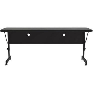 UrbanPro 24"W x 72"D Metal & Wood Flip Top Table in New England Driftwood
