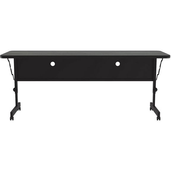 UrbanPro 24"W x 72"D Metal & Wood Flip Top Table in New England Driftwood