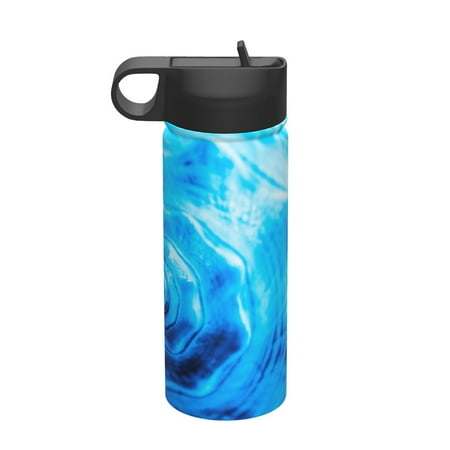 

Fuzoiu Blue Shell Print 18oz Insulated Sports Kettle Outdoor Sport Gym Stainless Steel Water Bottle With Straw Lid