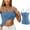 Blue, variant on Hpapadks Tankini Tops for Women Casual Adjust Spaghetti Tanks with Built In Shelf Bras Solid Padded Camis Camisole Tops for Women Beige L
