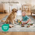 thumbnail image 4 of ODIKA 2'x3' Ultra-Soft Accent Mat, Extra Abstract Large Geometric Minimalist Border Neutral Grey None Washable, Bare feet friendly, Easy Care Indoor rug for Bedside, Footrest, 4 of 7