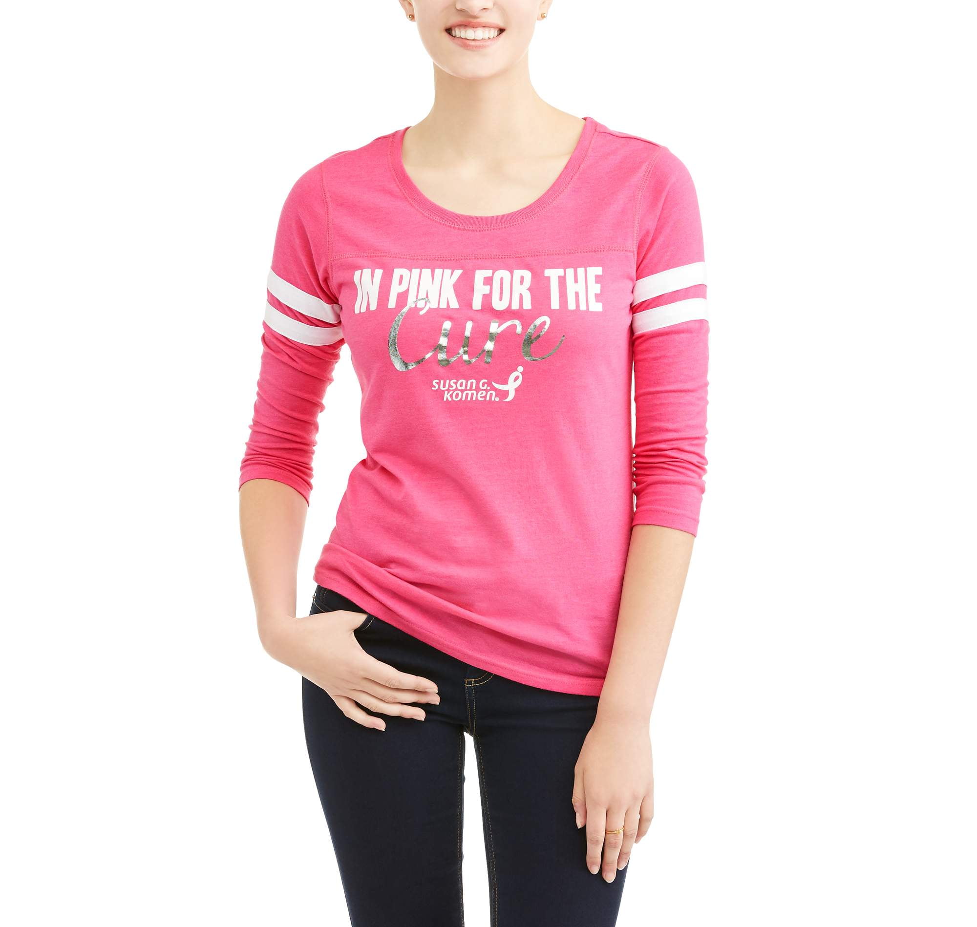 Susan G Komen Women's Long Sleeve Varsity Graphic T-Shirt - Walmart.com