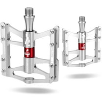 Rockbros Mountain Bike Pedals, Alloy Platform Bicycle Pedals, Sliver 4 Bearings